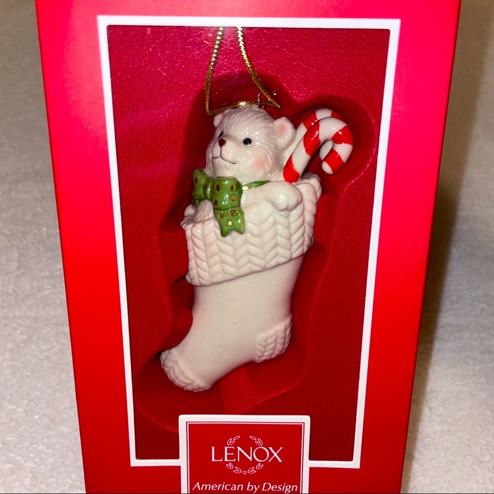 Lenox Christmas Ornament Bear in Stocking